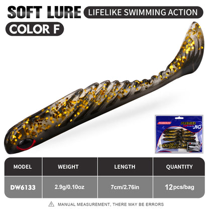 PROBEROS DW6133 Paddle Tail Soft Fishing Lure Color F