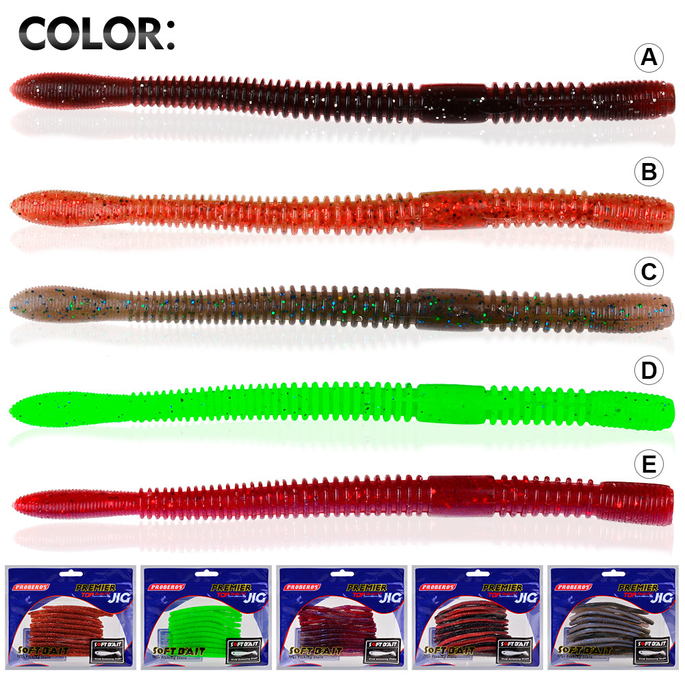 PROBEROS DW6135 Elastic Soft Worm Lure Color Options A B C D E