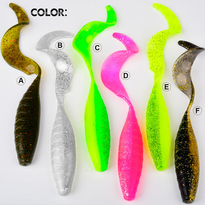 All 6 color options for Proberos DW6136 soft plastic grub swimbait