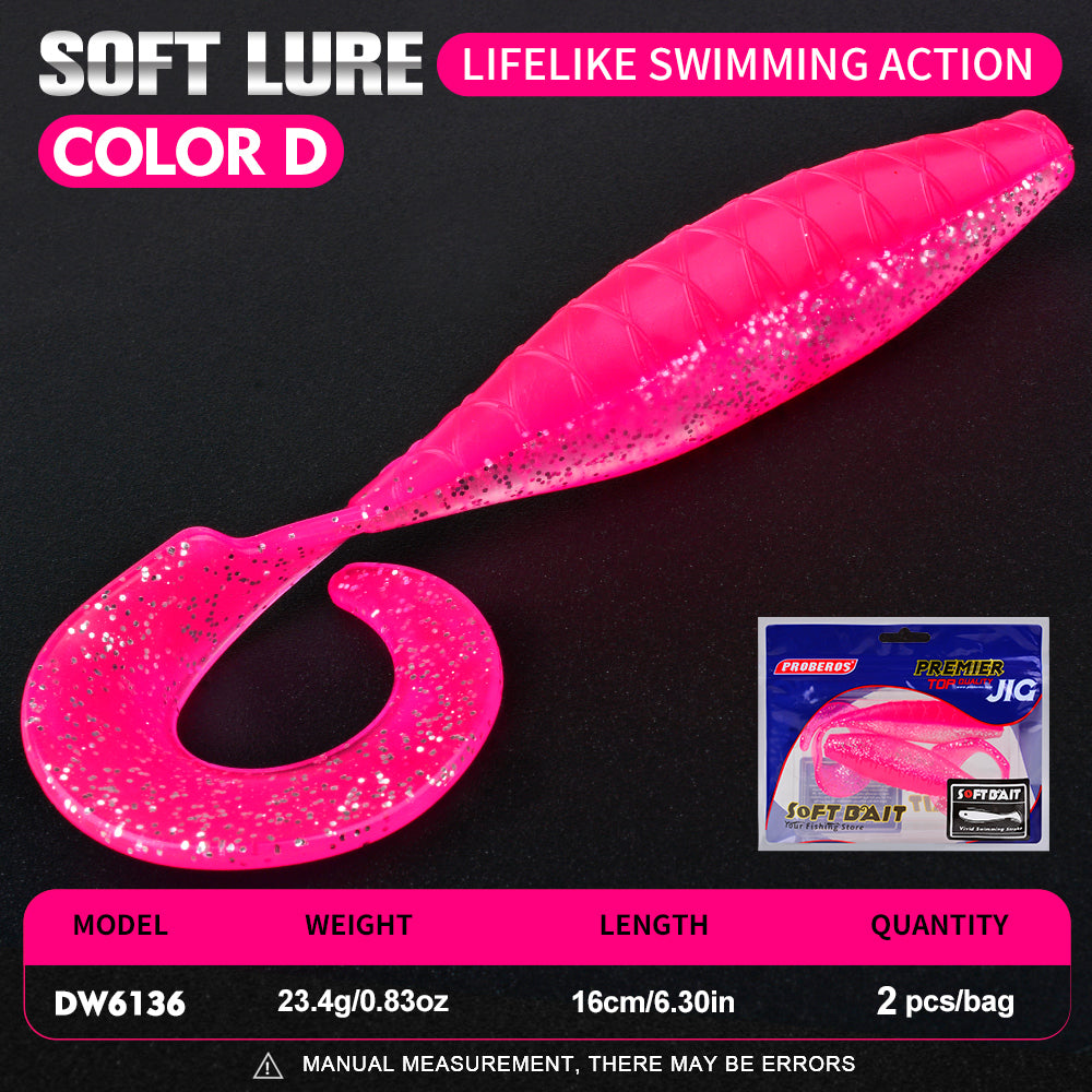 Proberos DW6136 curly tail soft grub lure color D 16cm 23.4g