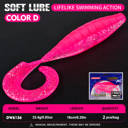 Proberos DW6136 curly tail soft grub lure color D 16cm 23.4g