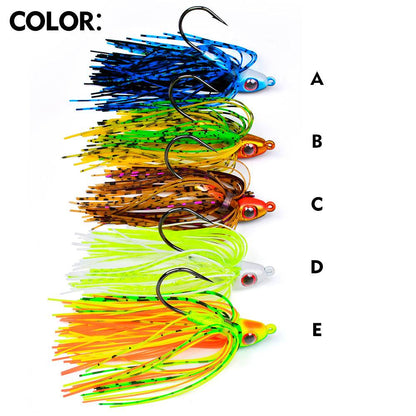 All 5 color options (A to E) for PROBEROS DW634 silicone skirt spinnerbait lures