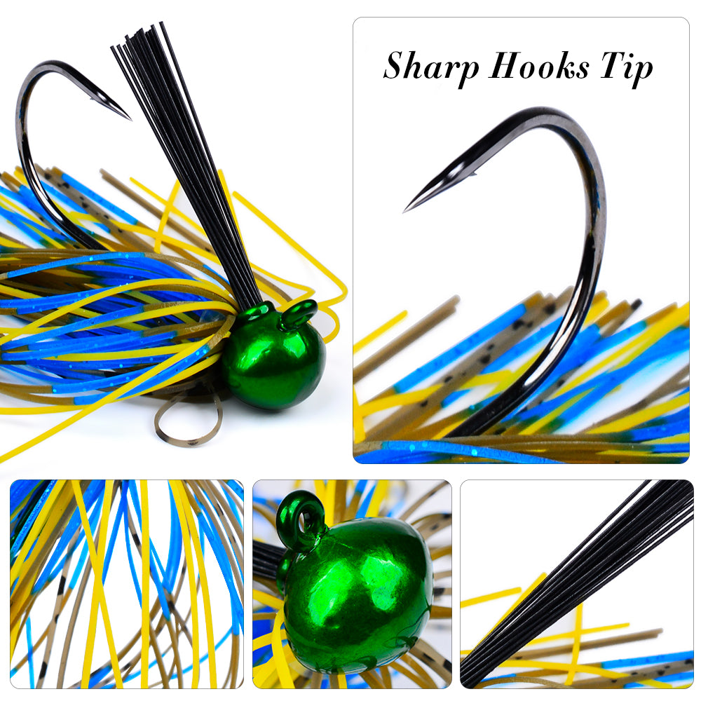 Proberos DW635 spinnerbait dual blades 3D realistic eye and sharp steel hook detail