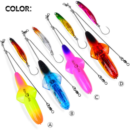 Four vibrant color options A B C D of PROBEROS DW642 pre-rigged spinner bait fishing lures