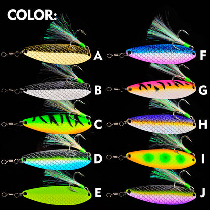 Proberos DW651 saltwater spoon lure 10 colors set A to J