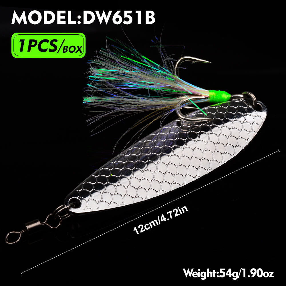 Proberos DW651 metal spoon bait Color Bsilver chrome scale finish