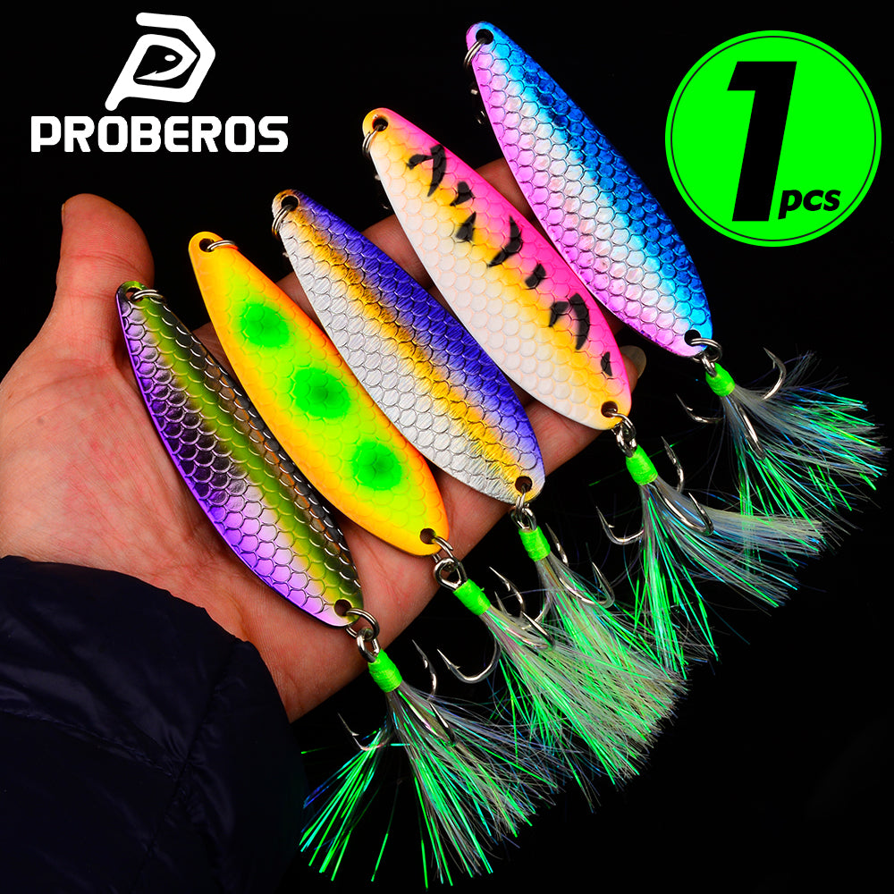 Proberos DW651 saltwater metal spoon lure 54g 12cm heavy casting lure