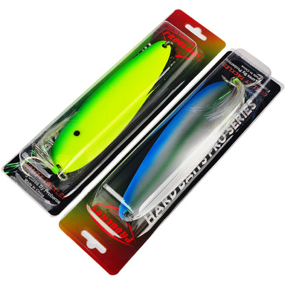 Individual 1PC retail card packaging for PROBEROS DW652 heavy spoon lure