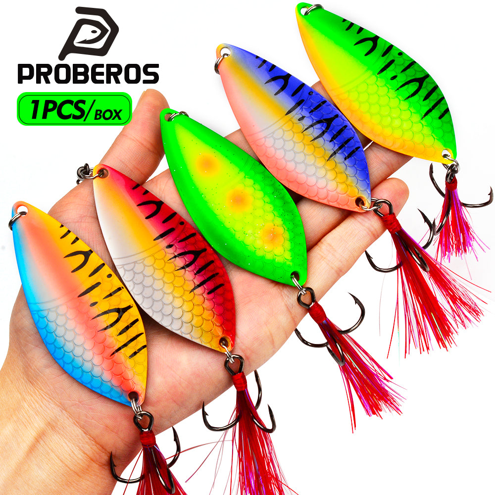 Proberos DW653 metal spoon lure 28g 8cm casting fishing bait
