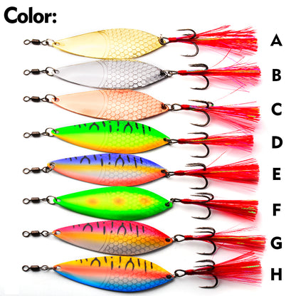 Proberos DW653 metal spoon lure set 8 color options A to H