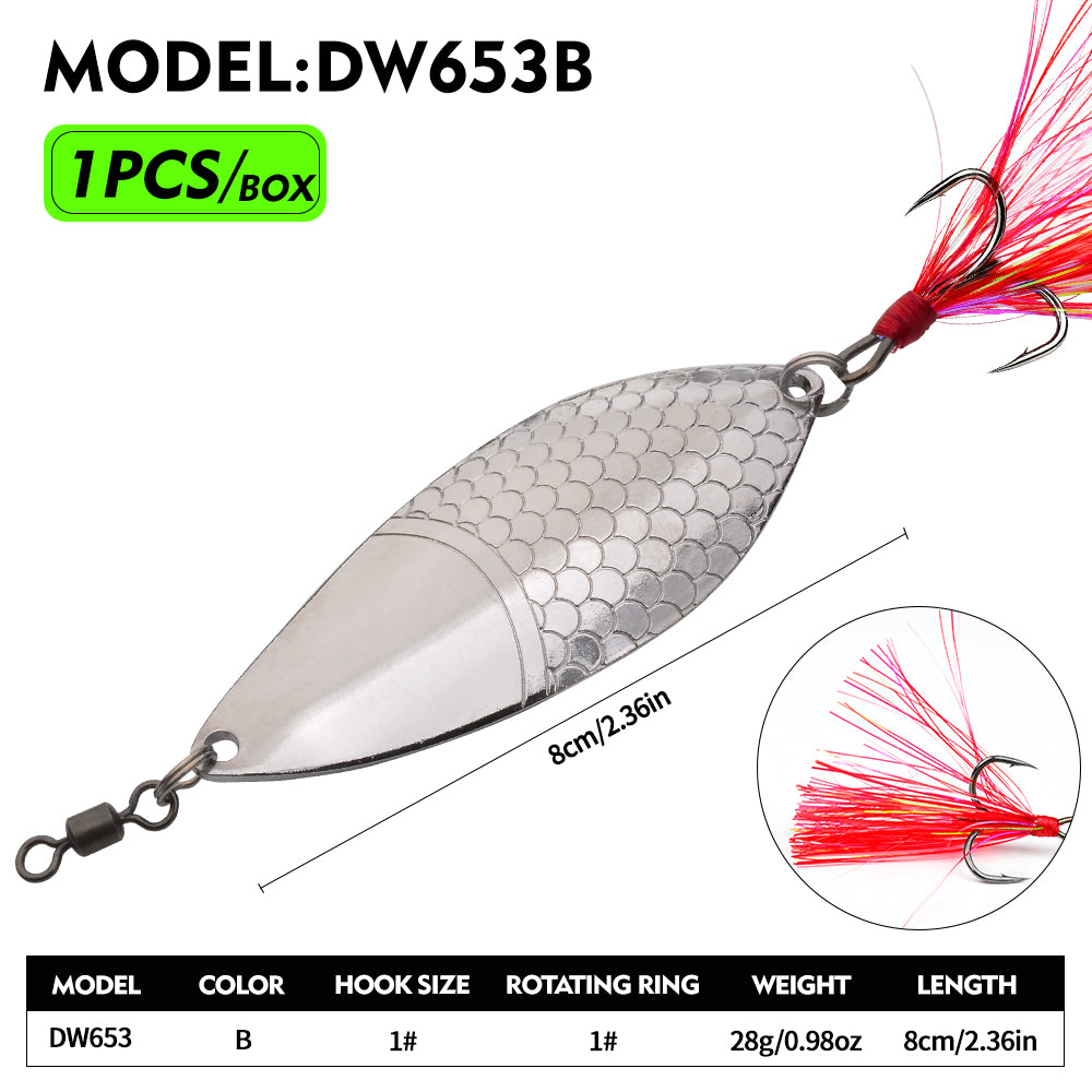Proberos DW653 metal spoon bait Color B  reflective finish