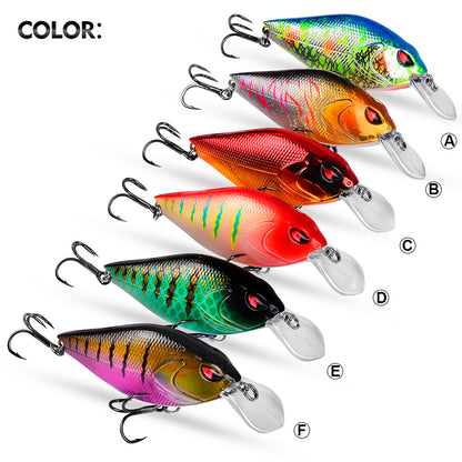 Six realistic color pattern options A B C D E F for PROBEROS DW654 shallow diving crankbait lure