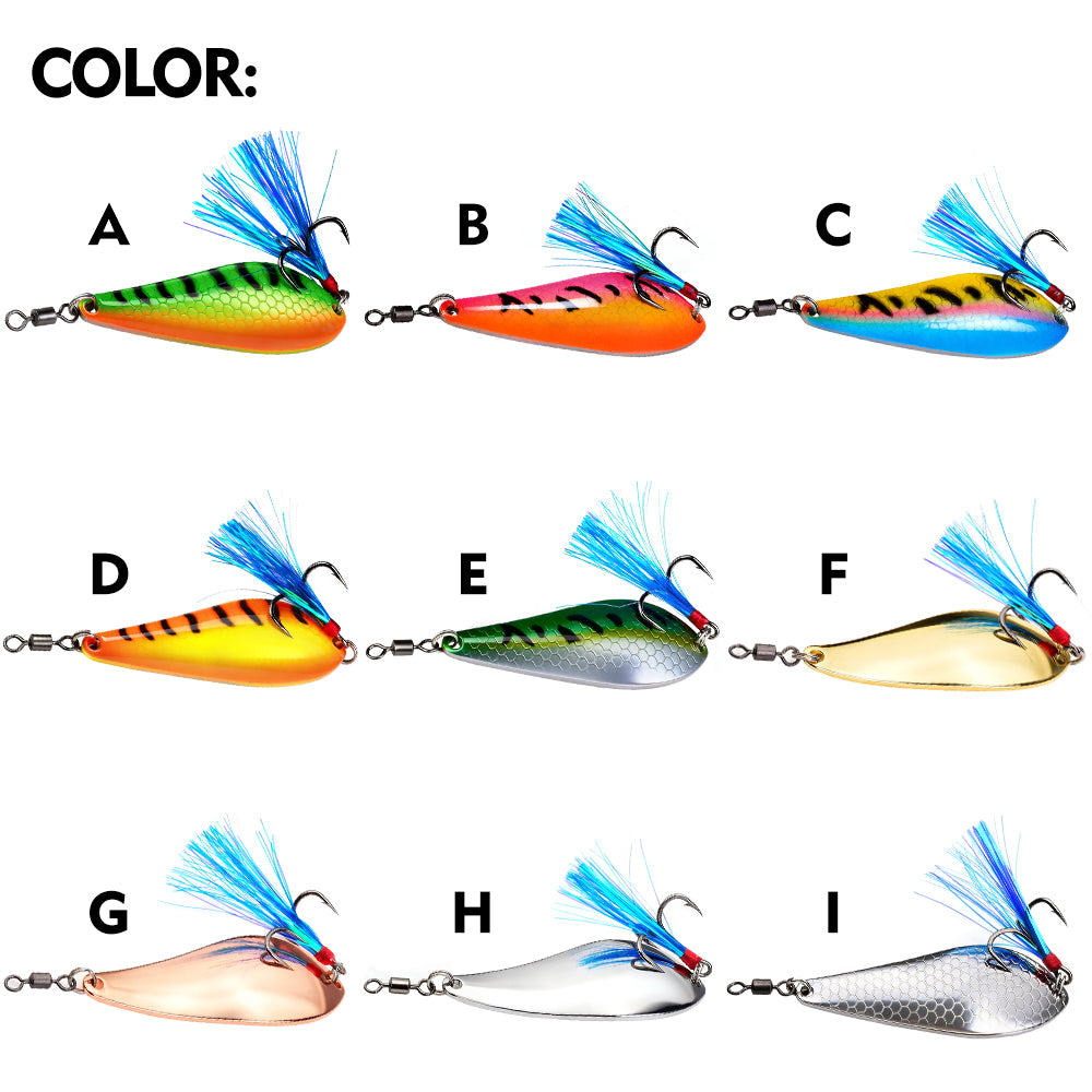 Proberos DW655 metal spoon lure set 9 color options A to I