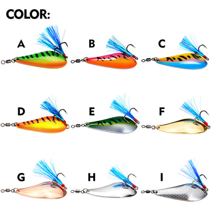 Proberos DW655 metal spoon lure set 9 color options A to I