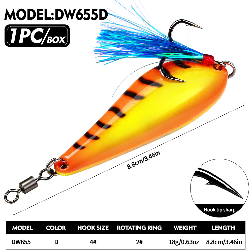 Proberos DW655 casting spoon lure Color D bright pink pattern