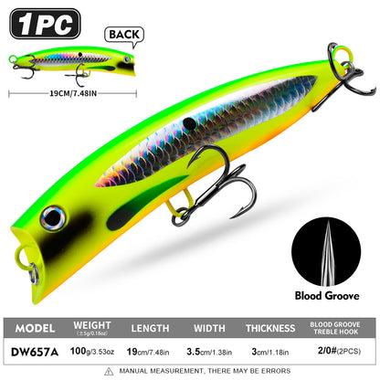 Lifelike 3D red eyes and high reflective holographic scale pattern on PROBEROS DW657 hard bait body