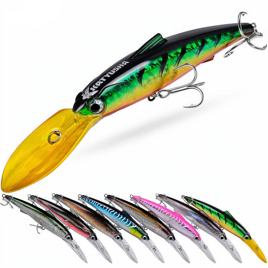PROBEROS DW663 Minnow Lure Deep Diving 8 Colors Saltwater for Tuna Wahoo Mahi-Mahi