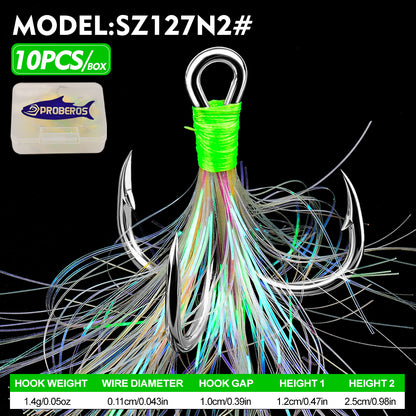 PROBEROS SZ127 feathered treble hook size-2
