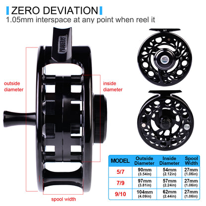 PROBEROS FR08 CNC aluminum fly fishing reel Black Color B