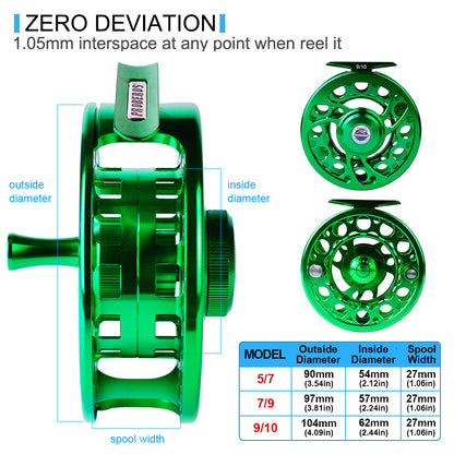 PROBEROS FR08 CNC aluminum fly fishing reel Green Color C