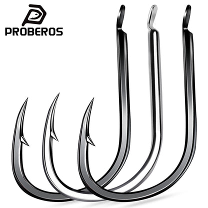 PROBEROS H19301 high carbon steel saltwater live bait hooks with anti-rust matte tin coating