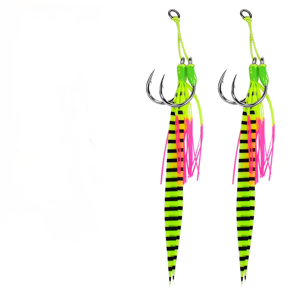 PROBEROS Jigging Assist Hooks 1/0#-5/0# 2 Pcs/bag Saltwater for Tuna Snapper Grouper