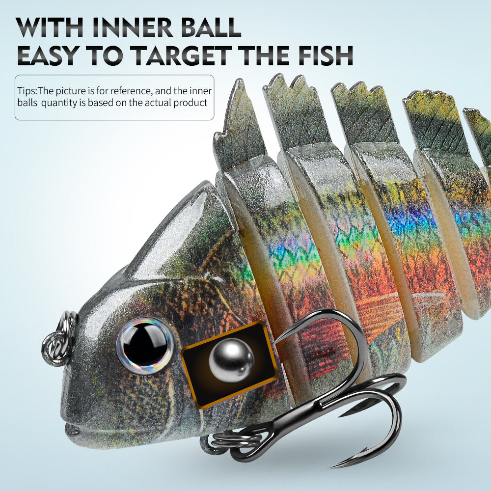 Proberos HS078 3PCS multi jointed segmented swimbait fishing lures for bass