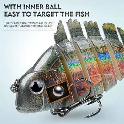 Proberos HS078 3PCS multi jointed segmented swimbait fishing lures for bass