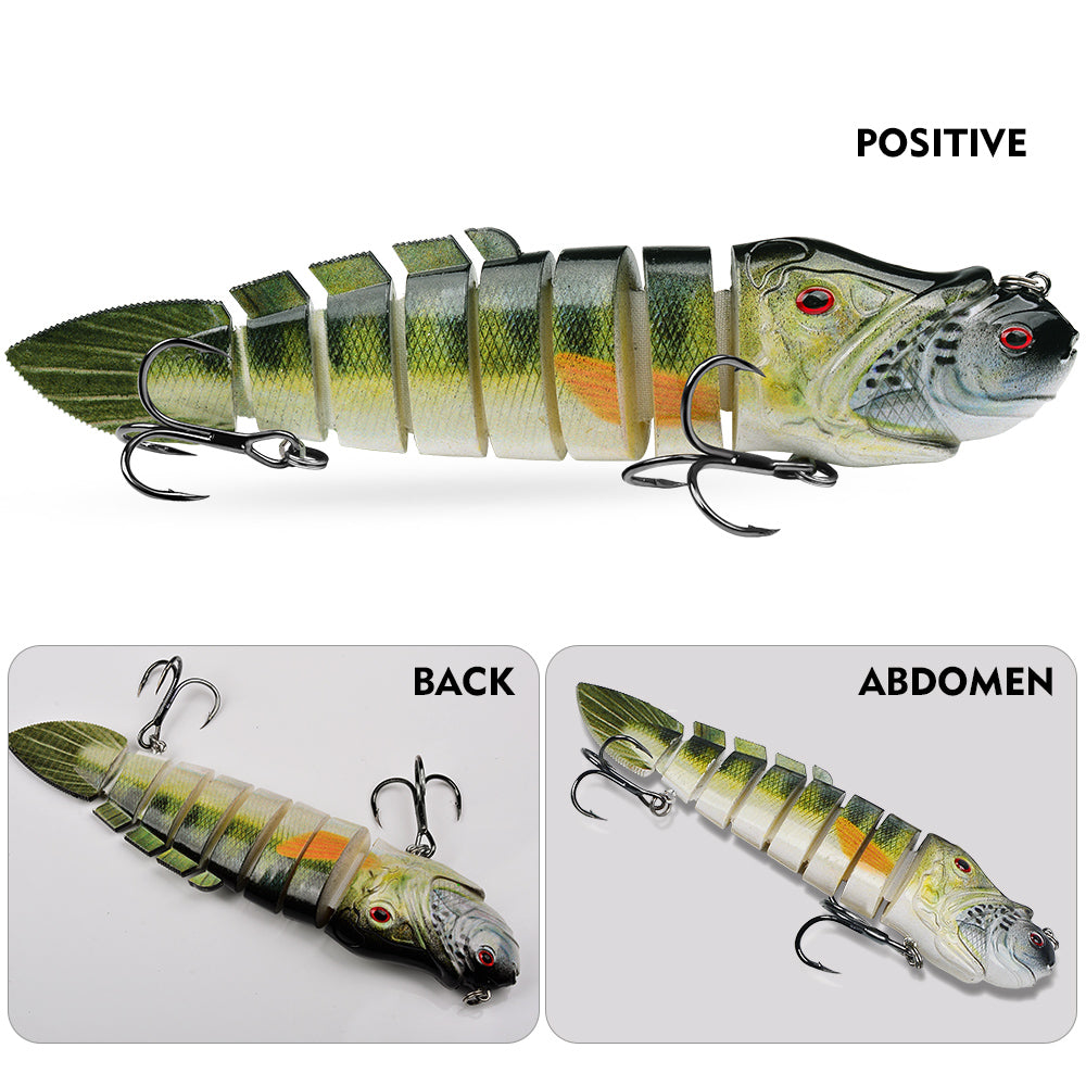 High reflective lifelike fish scale pattern and 3D red eyes on PROBEROS multi-jointed hard lure