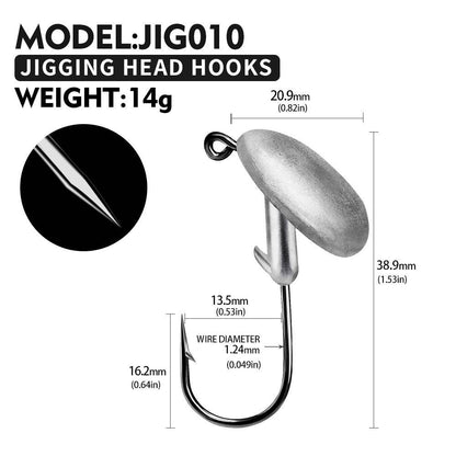 PROBEROS JIG010 round lead jig head hook 14g 5PCS pack