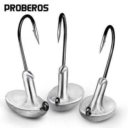 PROBEROS® Sharp Lead Head Hook High Carbon Steel Tumbler Lead Head Hook Lure Hook 3.5g 5g 7g 10g 14g Soft Worm Hook  - Proberos