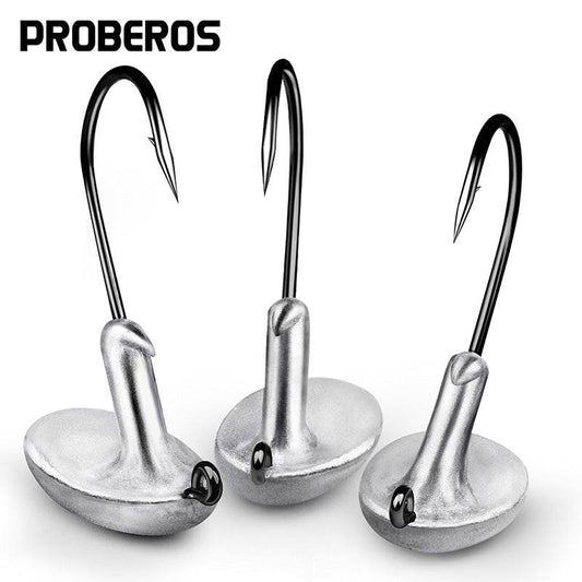 PROBEROS® Sharp Lead Head Hook High Carbon Steel Tumbler Lead Head Hook Lure Hook 3.5g 5g 7g 10g 14g Soft Worm Hook  - Proberos