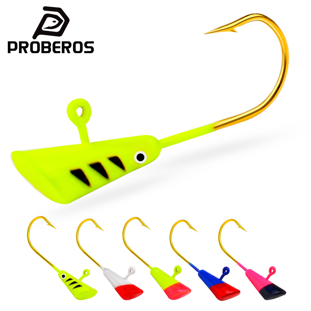 PROBEROS JIG027 lead jig head fishing hooks 5pcs pack 1g 2g 3g set