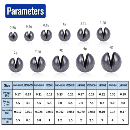 PROBEROS JIG034 Round Open Lead Clip Weights Range 0.5g 1g 2g 3g 4g 5g