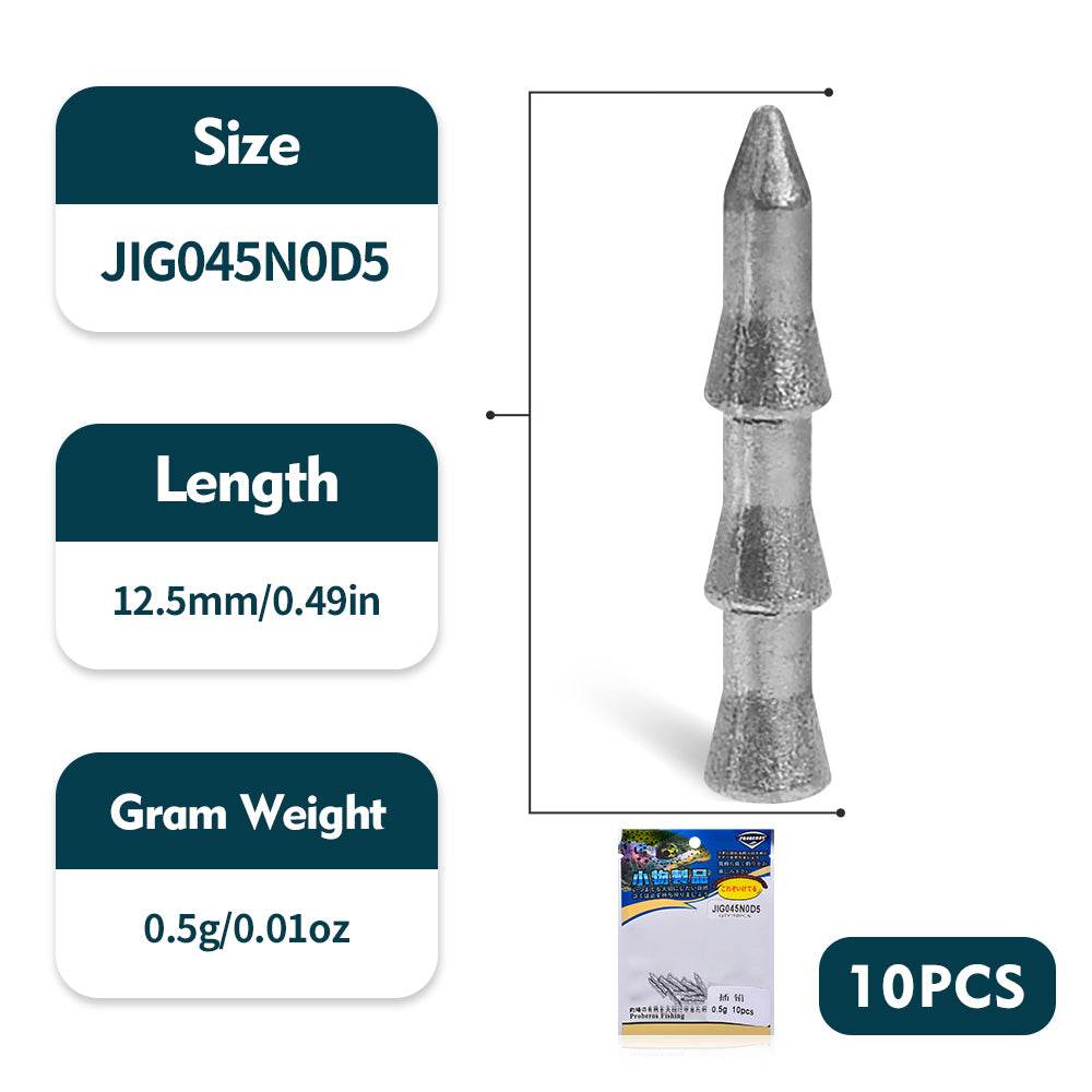 Close up showing smooth surface and ribbed design of PROBEROS insert lead sinker