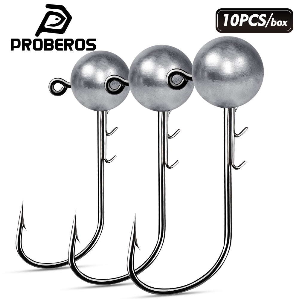 PROBEROS JIG050 round ball lead jig head hooks for soft plastic lures