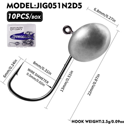 PROBEROS JIG051 2.5g micro fishing lead head jig hook