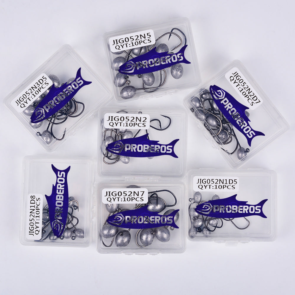 PROBEROS JIG052 3X heavy duty micro oval lead head jig hook