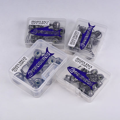PROBEROS JIG053 10pcs lead head jig hooks packed in protective clear PP box