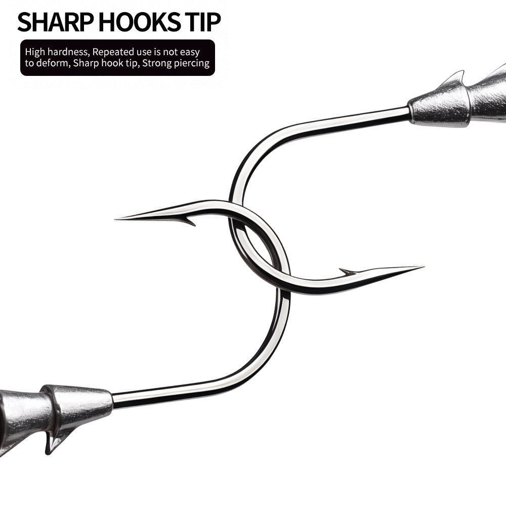 High carbon steel sharp barbed hook point and shank design of PROBEROS JIG053