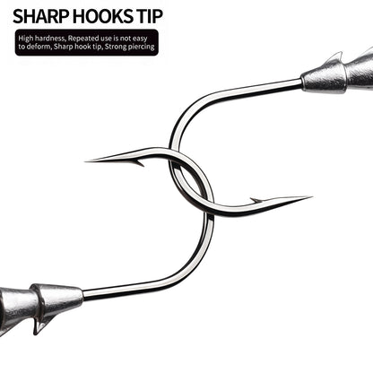 High carbon steel sharp barbed hook point and shank design of PROBEROS JIG053