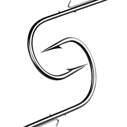 Close-up of PROBEROS JIG054 sharp high carbon steel barbed hook tip