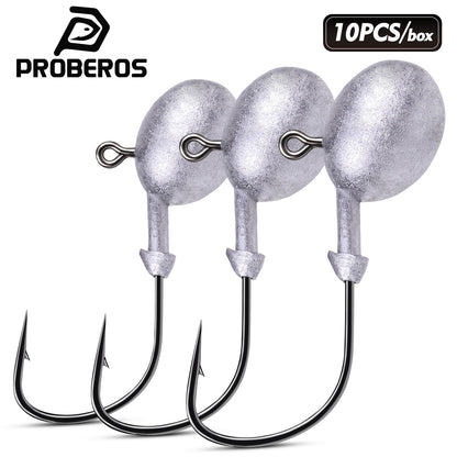 Proberos JIG055 oval ball lead jig head hooks set for freshwater fishing
