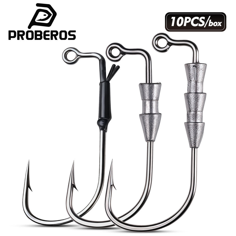 10PCS PROBEROS JIG056 micro lead jig head hooks set with storage box