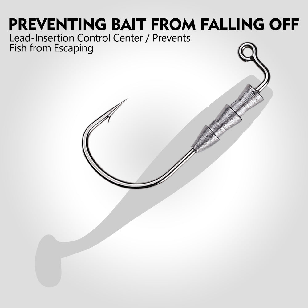 PROBEROS JIG056 micro jig head hook mounted with small soft plastic bait
