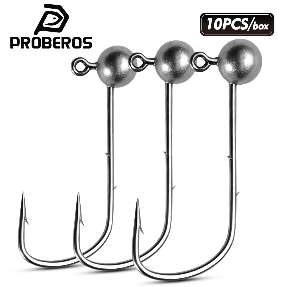 Proberos JIG060 round lead head jig hooks 10pcs per PP box set