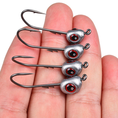 PROBEROS JIG062 3D Holographic Fish Eye Lead Jig Head Hooks In Hand Size View