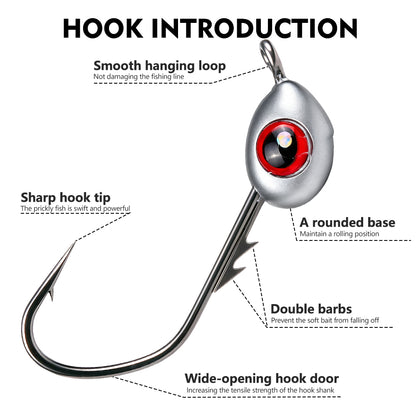 PROBEROS JIG062 Dual Barb Bait Keeper Shank Detail for Soft Plastics