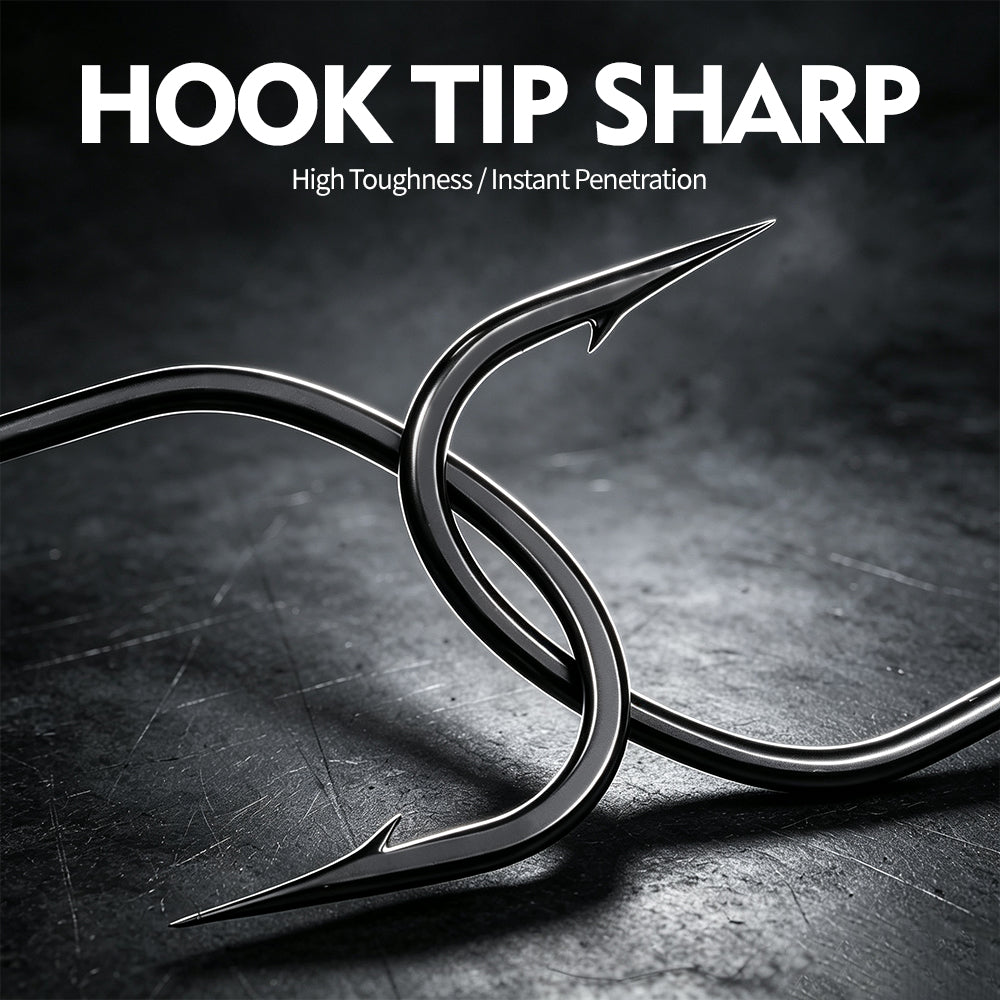 PROBEROS JIG063 High Carbon Steel Barbed Single Jig Hook Sharp Point Detail