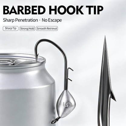 PROBEROS JIG063 High Carbon Steel Barbed Single Jig Hook Sharp Point Detail